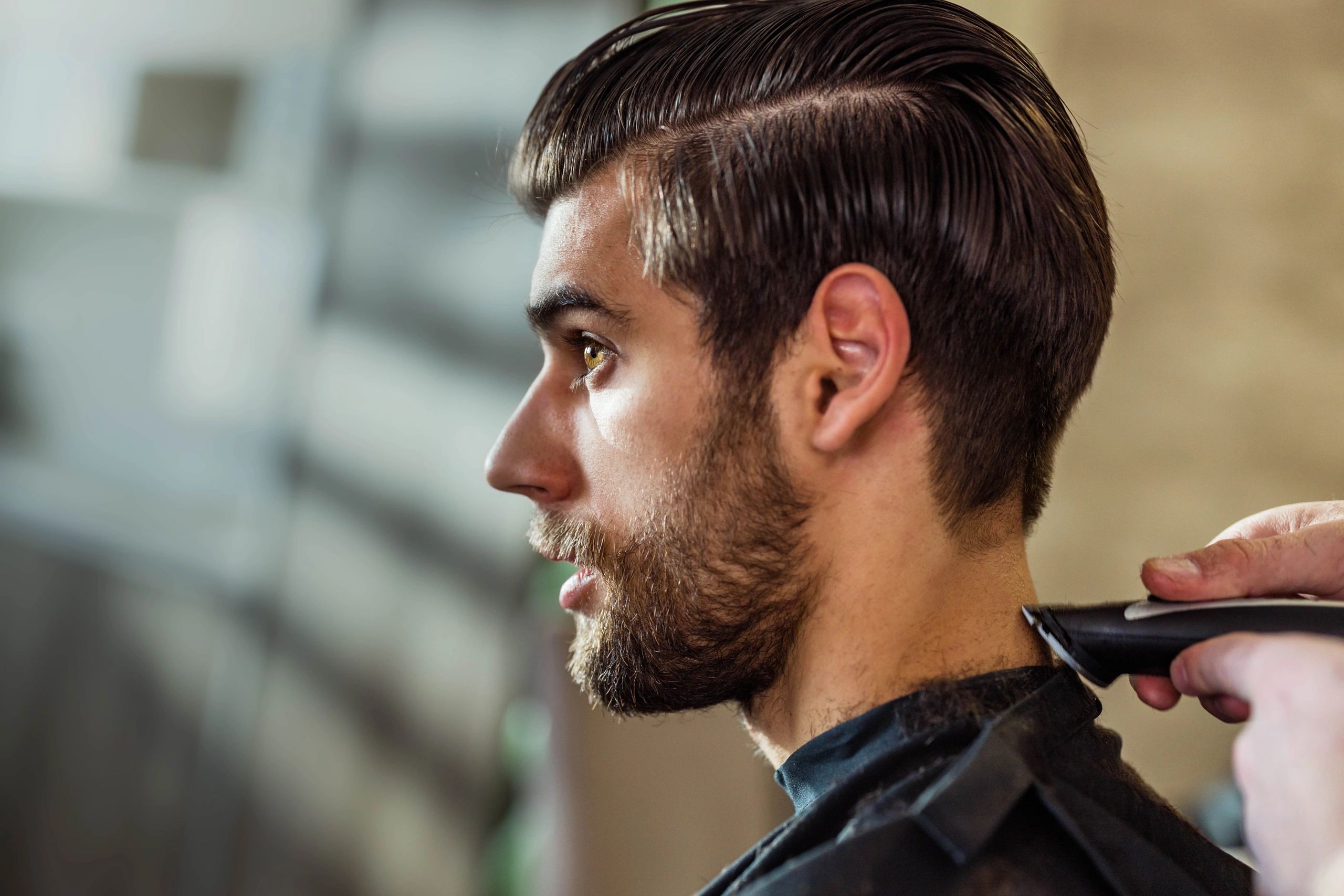 Hair styling at a salon